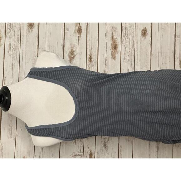 James Perse cotton grey/blue striped racerback ruched maxi dress - Picture 2 of 7